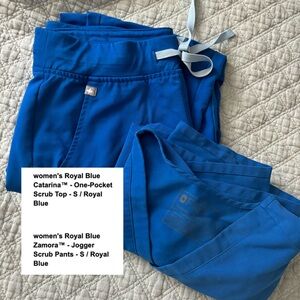Figs royal blue scrub set size S